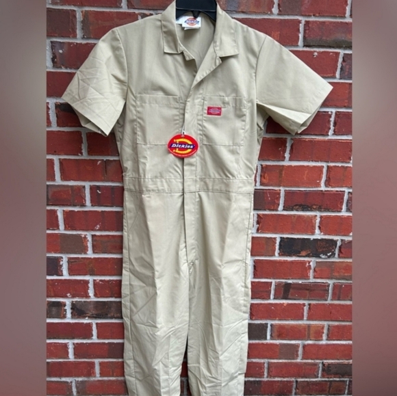 Dickies Mens Khaki Short Sleeve Coveralls Work Overalls with Pockets   W34* - Picture 1 of 10